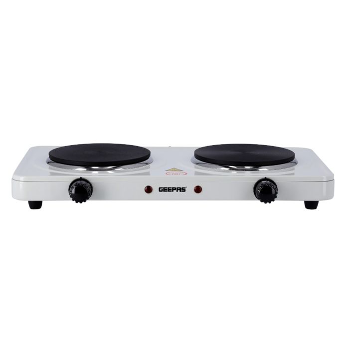 Geepas Electric Double Hot Plate GHP32014 â€“ 2000W, Adjustable Temp, Cast Iron Plate, Overheat Protection, Portable