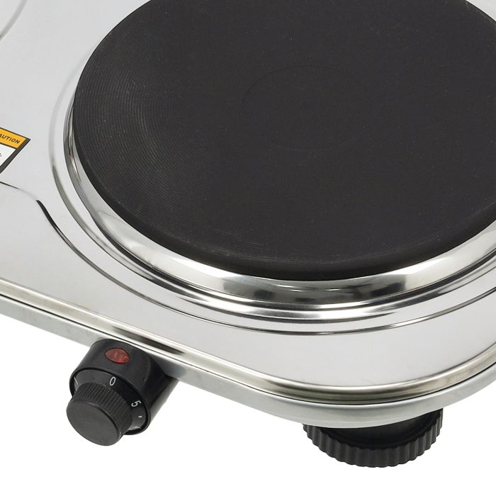 Geepas Double Hot Plate â€“ 2500W, Dual Solid Plates, Adjustable Temp, Auto Thermostat, Overheat Protection