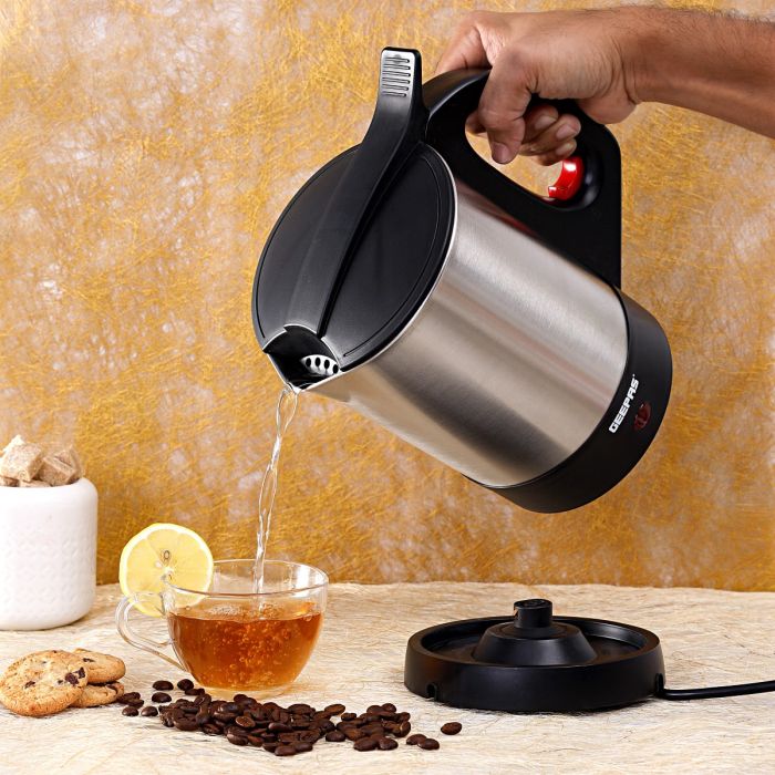 Geepas Stainless Steel Electric Kettle | 1.8L Large Capacity | Fast Boiling | Durable Body | Automatic Cut-Off Safety Feature | Easy to Use Design