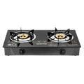 Geepas 2-Burner Gas Cooker â€“ Brass Burners, Tempered Glass, Auto Ignition, Stainless Steel