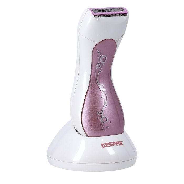 Geepas Rechargeable Lady Shaver | Wet & Dry Use | Washable Design| USB Charging | Dual Blade System | Smooth & Gentle Hair Removal | Compact Cordless Shaver for Women