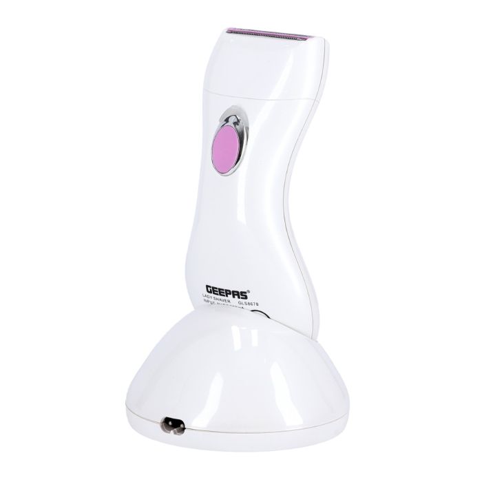 Geepas Rechargeable Lady Shaver | Wet & Dry Use | Washable Design| USB Charging | Dual Blade System | Smooth & Gentle Hair Removal | Compact Cordless Shaver for Women