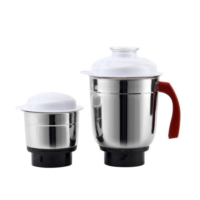 Geepas 2-IN-1 Mixer Grinder | 550W Powerful Motor with Stainless Steel Jars and Blades, Unbreakable Polycarbonate Jar Caps | Ergonomic Design, Overload Protector