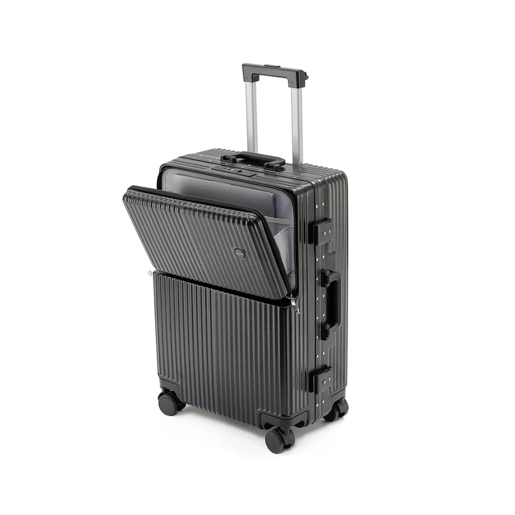 90 Percent 4 Wheels Abs Aluminum Frame 20 Inch Suitcase | Black