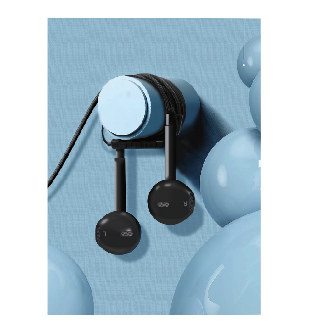 Asli Global SoundPods Mono Double Earphone with Lightning Connector, 1.2m | Black