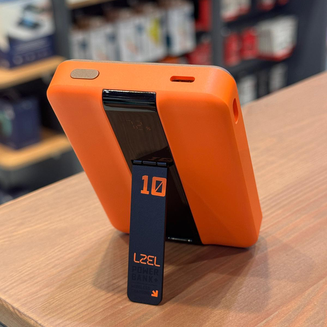 LZEL ZenoFlex MaxCharge 5000mAh Wireless Charging Power Bank â€“ 20W Wired Output / 18W Input (15W Wireless) | Orange