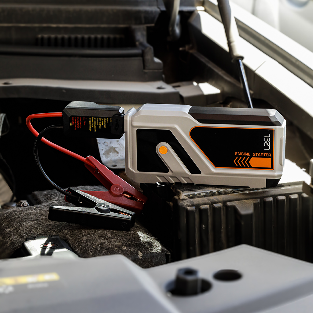 LZEL EnergizeIgnite Air 12000mAh 12V Car Jump Starter with LED Flashlight | Gray/Black