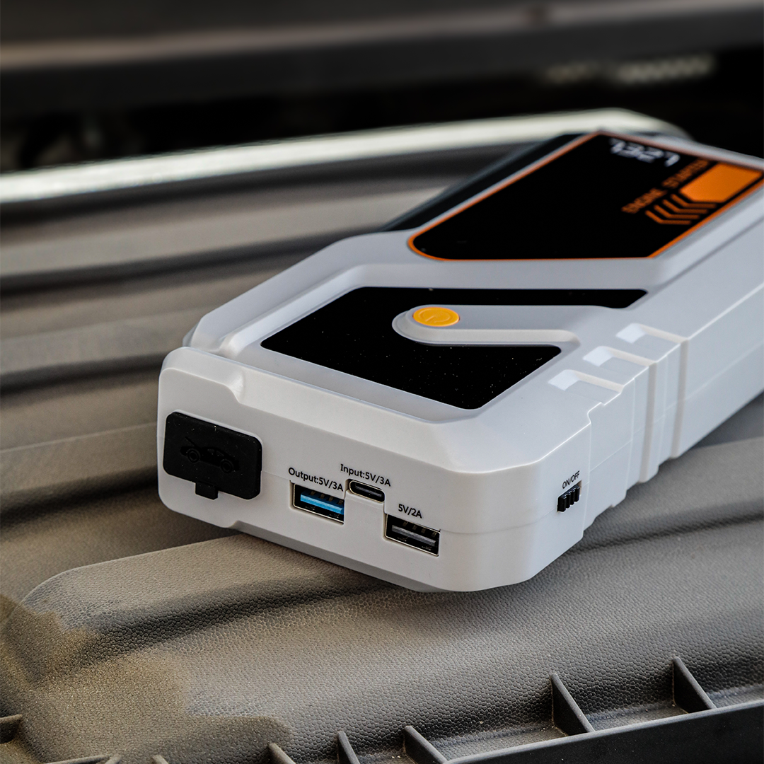 LZEL EnergizeIgnite Air 12000mAh 12V Car Jump Starter with LED Flashlight | Gray/Black