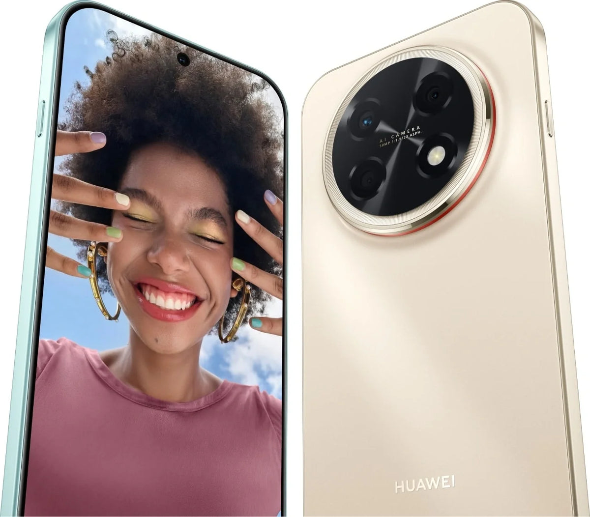 HUAWEI Nova 15 Max Smartphone 256GB, 8GB RAM, 6.84-Inch 120Hz OLED Display, Kirin Processor | Gold + HUAWEI FreeBuds SE 2 Wireless Earbuds