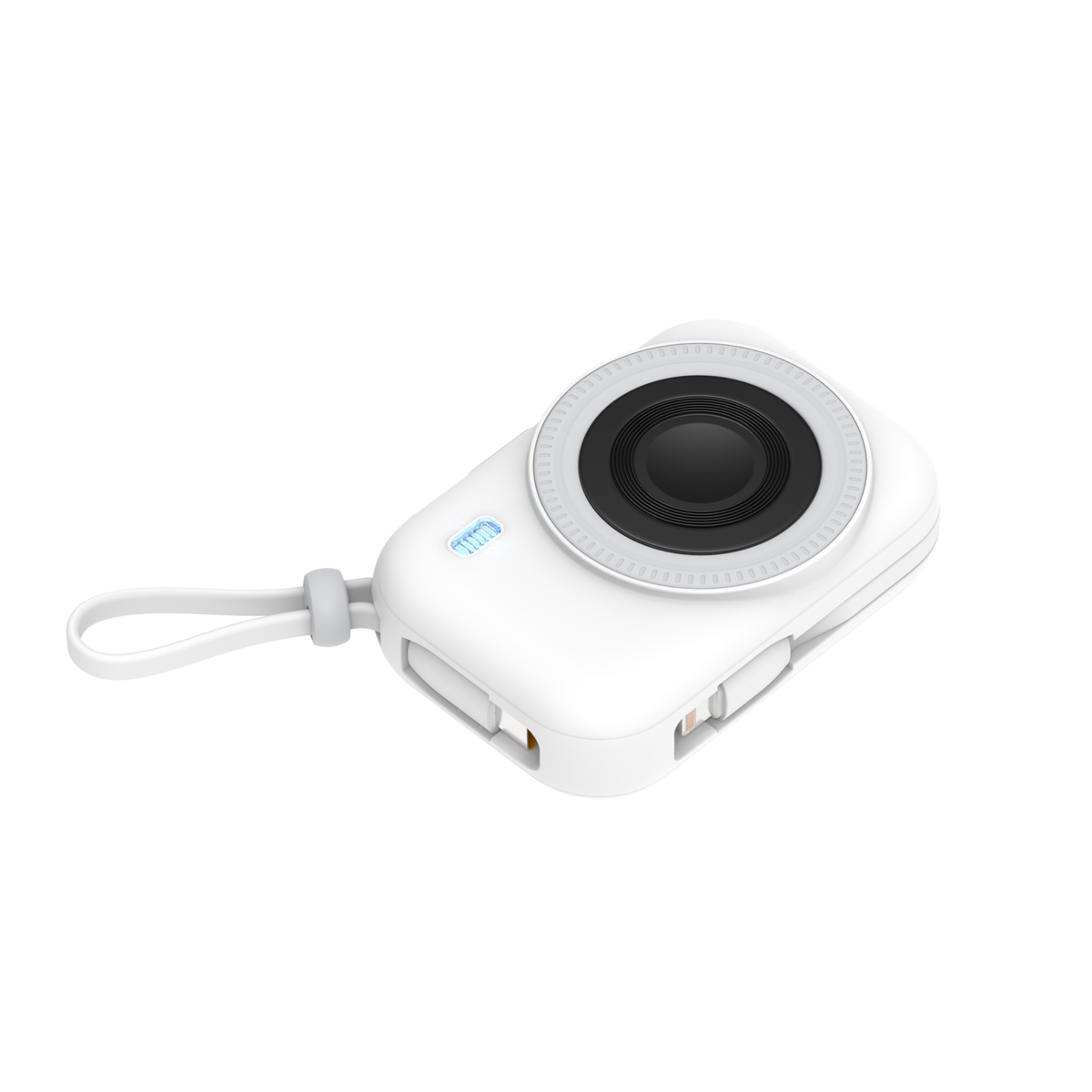 LZEL PentaEnergia Station - 5X 10,000mAh Wireless Power Bank Charging Dock with Colorful Batteries & Built-in Cable | White
