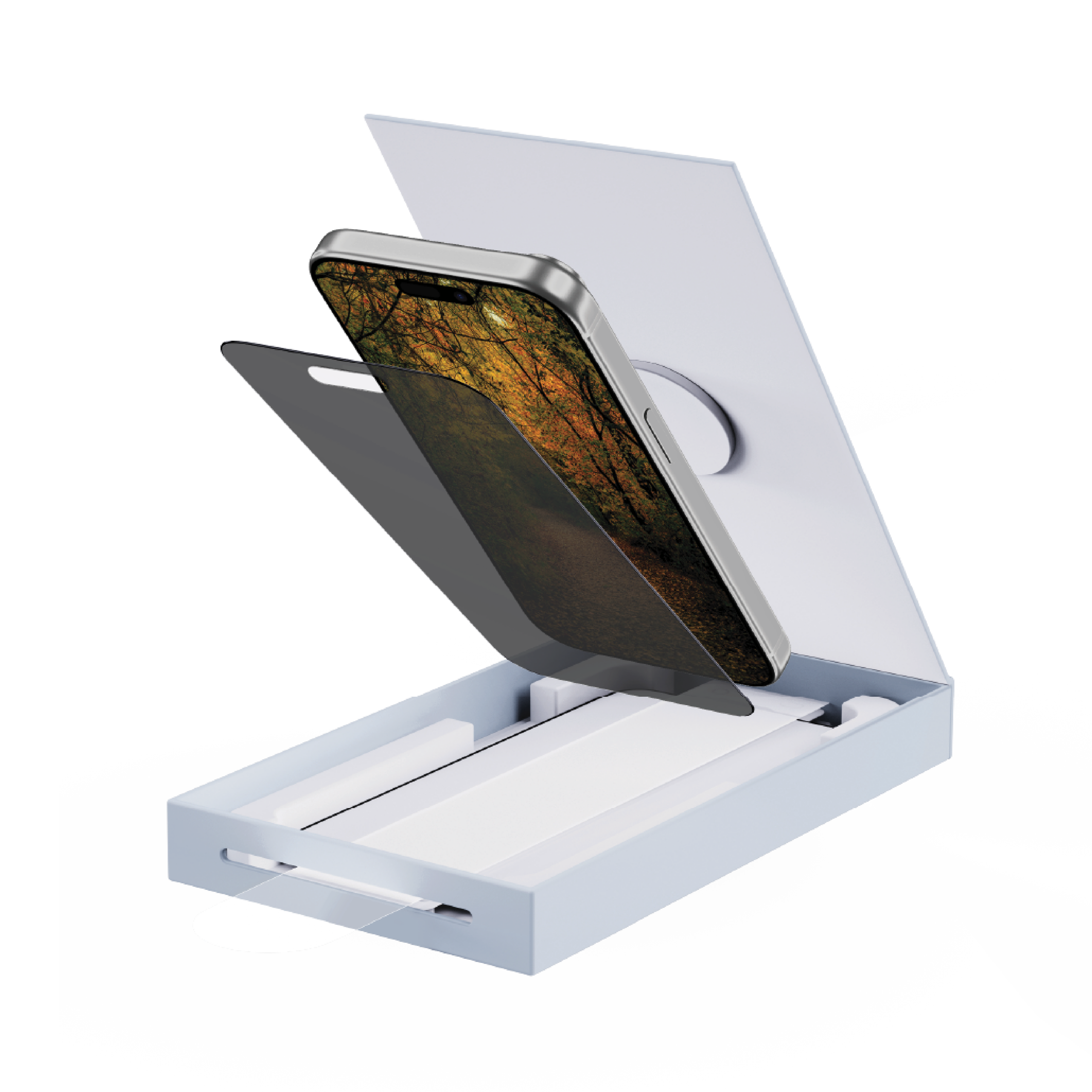 aslitec Glass Screen For IPhone 15 Plus Privacy With Applicator