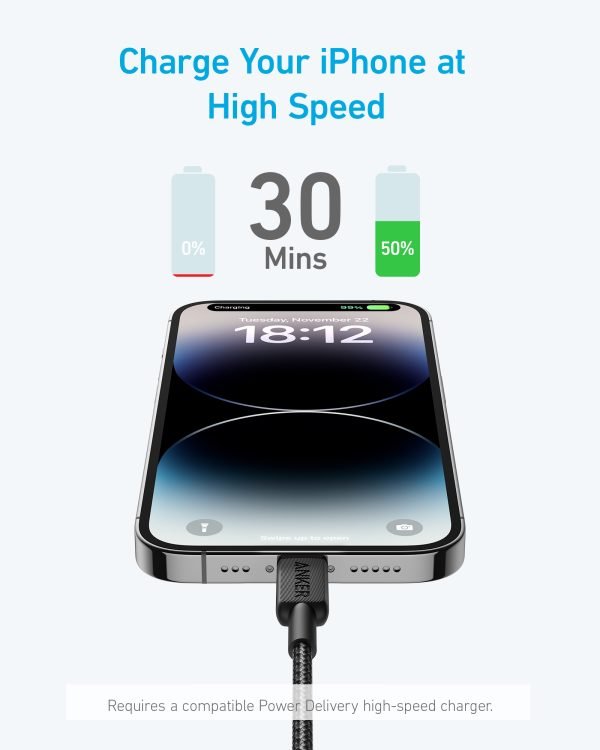 Anker 322 USB-C to Lightning Cable (6ft Braided)