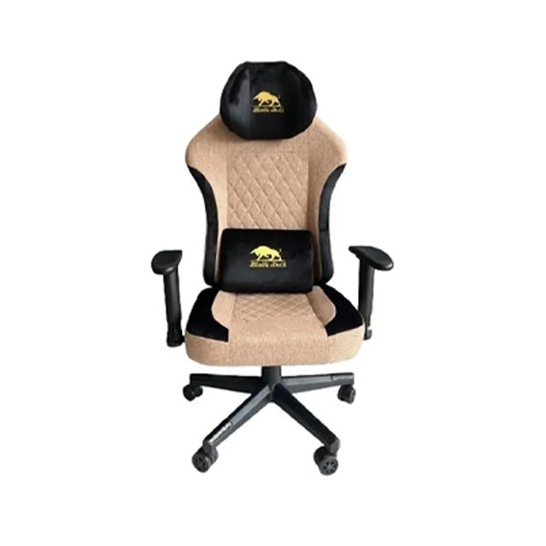 Black Bull Gaming Chair With Molded Headrest Up & Down - Fabric | Black/Brown