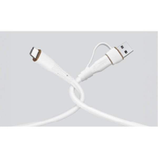 LZEL Celeris PowerDuo â€“ 2-in-1 USB-C to USB-C 100W Silicone Cable (3m) Built-in USB-A connector