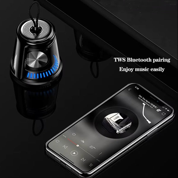 LZEL Aquilasonus Lamp Compact Waterproof Bluetooth Speaker With Dynamic RGB Lights | Black