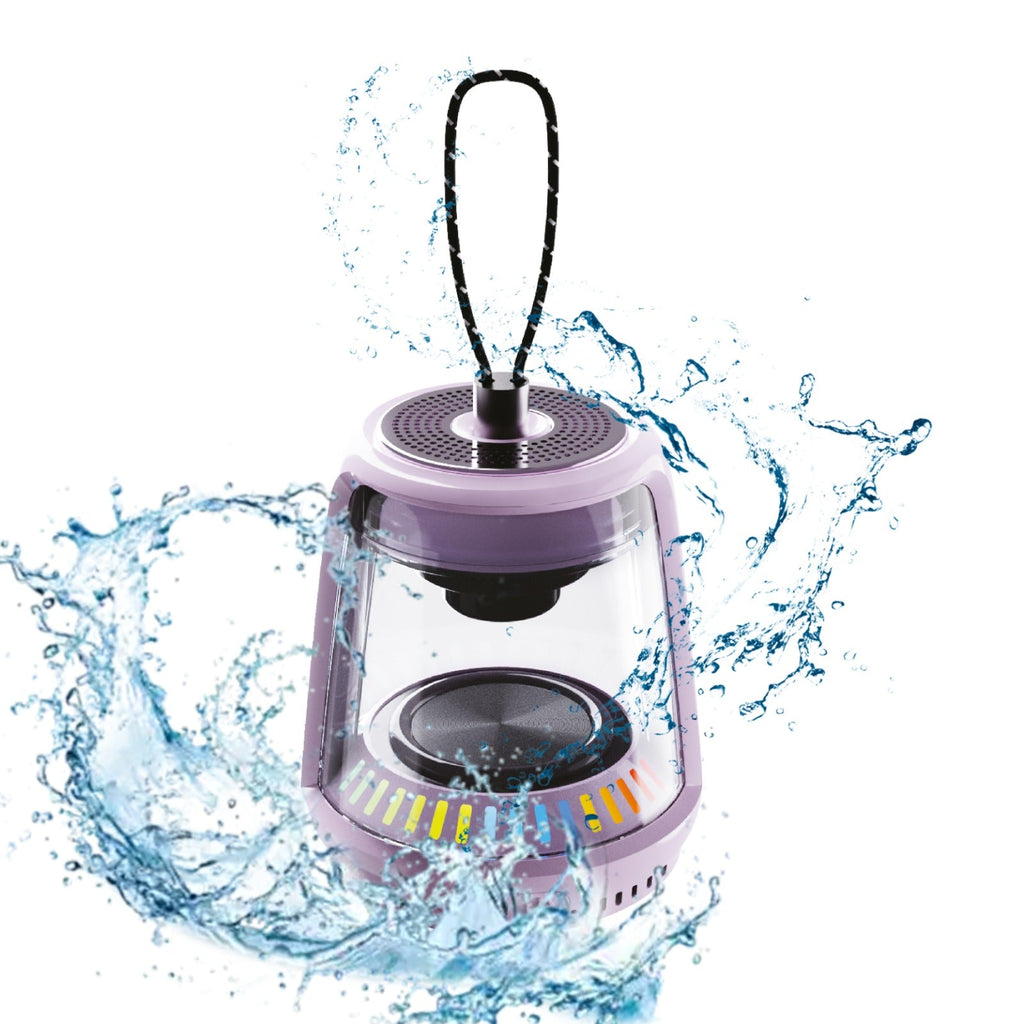 LZEL Aquilasonus Lamp Compact Waterproof Bluetooth Speaker With Dynamic RGB Lights | Purple