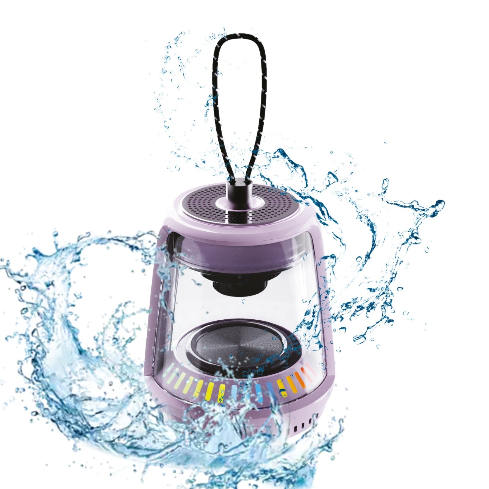LZEL Aquilasonus Lamp Compact Waterproof Bluetooth Speaker With Dynamic RGB Lights | Purple