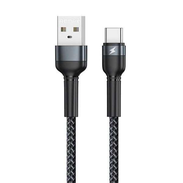 Remax Aluminum Alloy Braided USB-A To USB-C Cable | Black