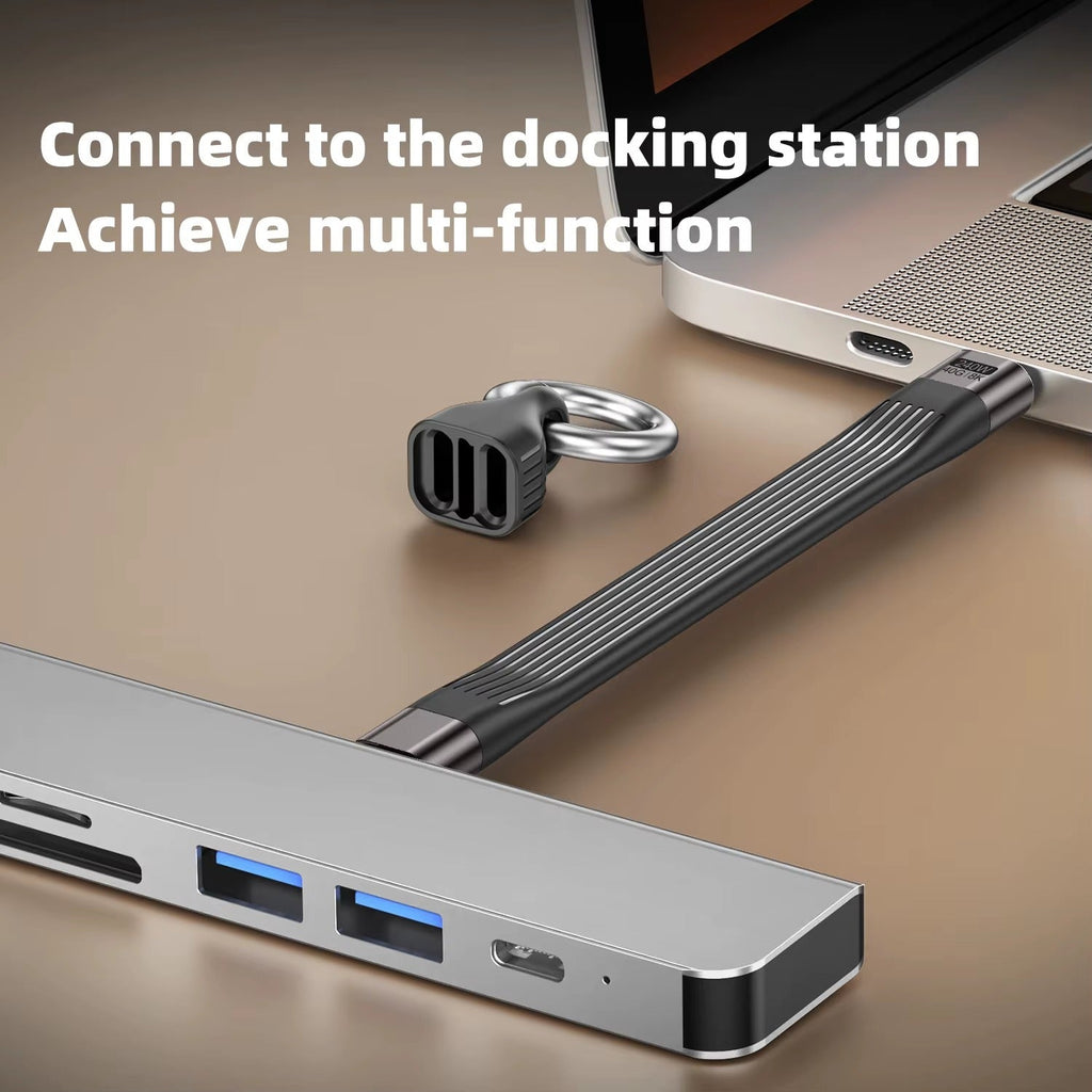 Asli Global PowerWire Key Flex PD 240W (40g 8k) USB-C  4.0 To USB-C Keychain 13cm Cable White