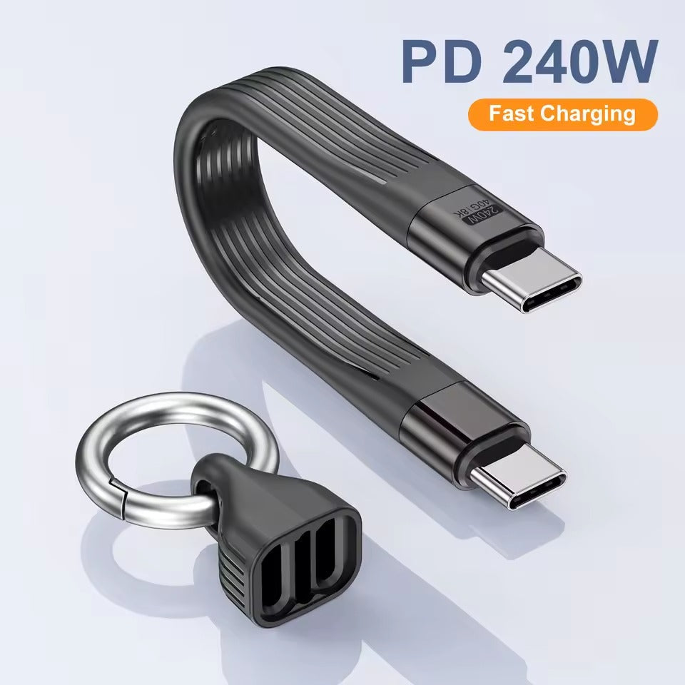 Asli Global Powerwire Key Flex Pd 240W (40g 8k) USB4.0-C To USB-C Keychain 13CM Cable
