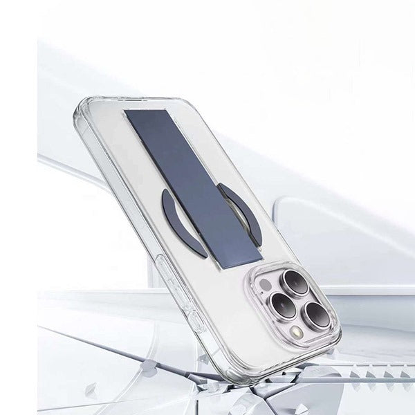 Asli Global iPhone 16 Pro Leather Grip Case | Clear/Blue