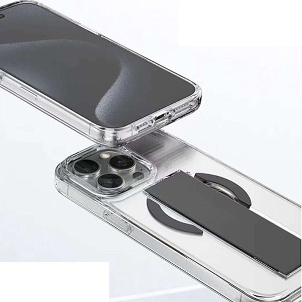 Asli Global iPhone 16 Pro Max Leather Grip Case |Clear/Blue