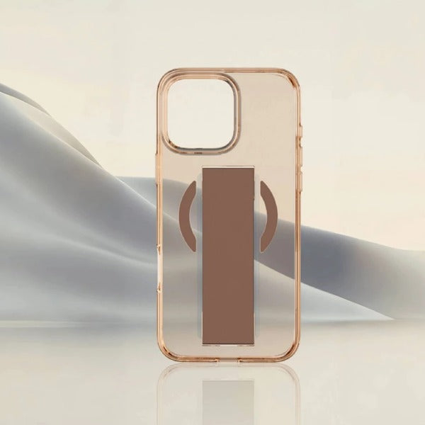 Asli Global iPhone 15 Pro Max Leather Grip Case Clear | Brown