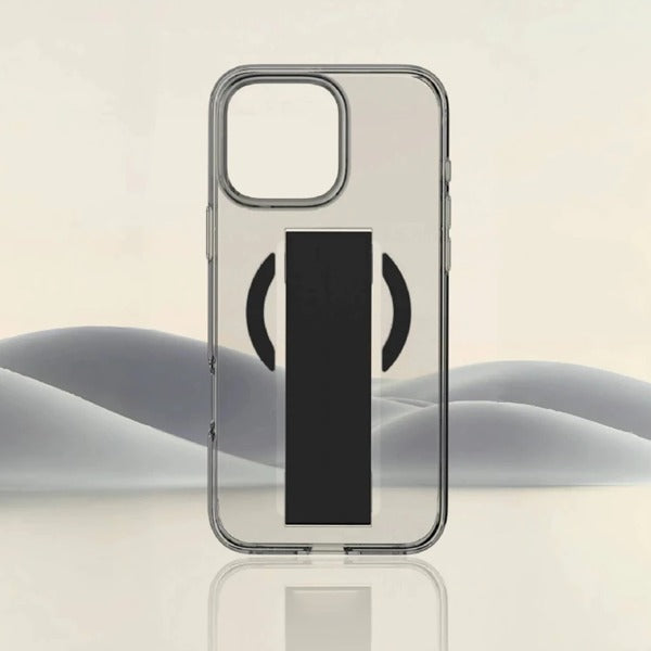 Asli Global iPhone 15 Pro Leather Grip Case | Clear/Black