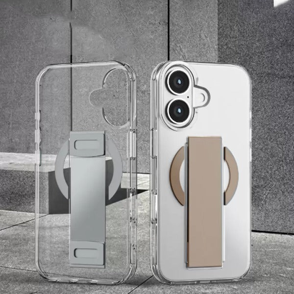 Asli Global iPhone 16 Plus Leather Grip Case |Clear/Brown