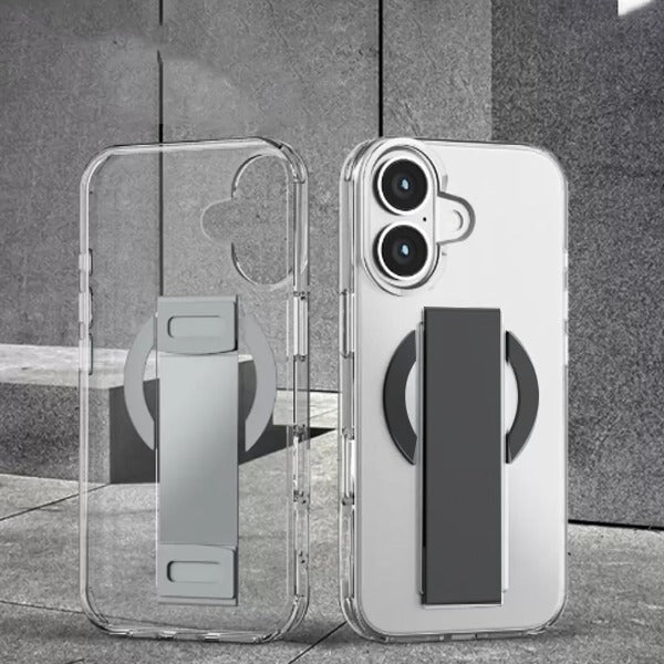 Asli Global  iPhone 16 Leather Grip Case |Clear/Black