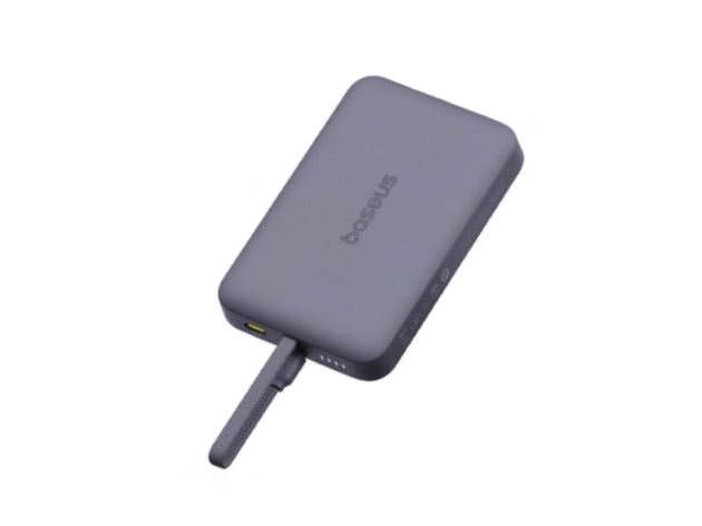 Baseus EnerFill FM11 Magnetic Wireless 15W Power Bank with Built-in USB-C Cable 10000mAh 30W | Cosmic Black