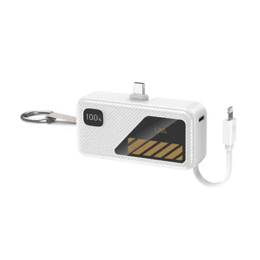 LZEL NanoFlux Charger Mini â€“ 5,000mAh PD Type-c Power Bank with Built-in Lightning Cable