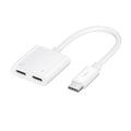 LZEL Hubduo Nexus Dual USB-C Headphone And Charger Adapter 20cm | White