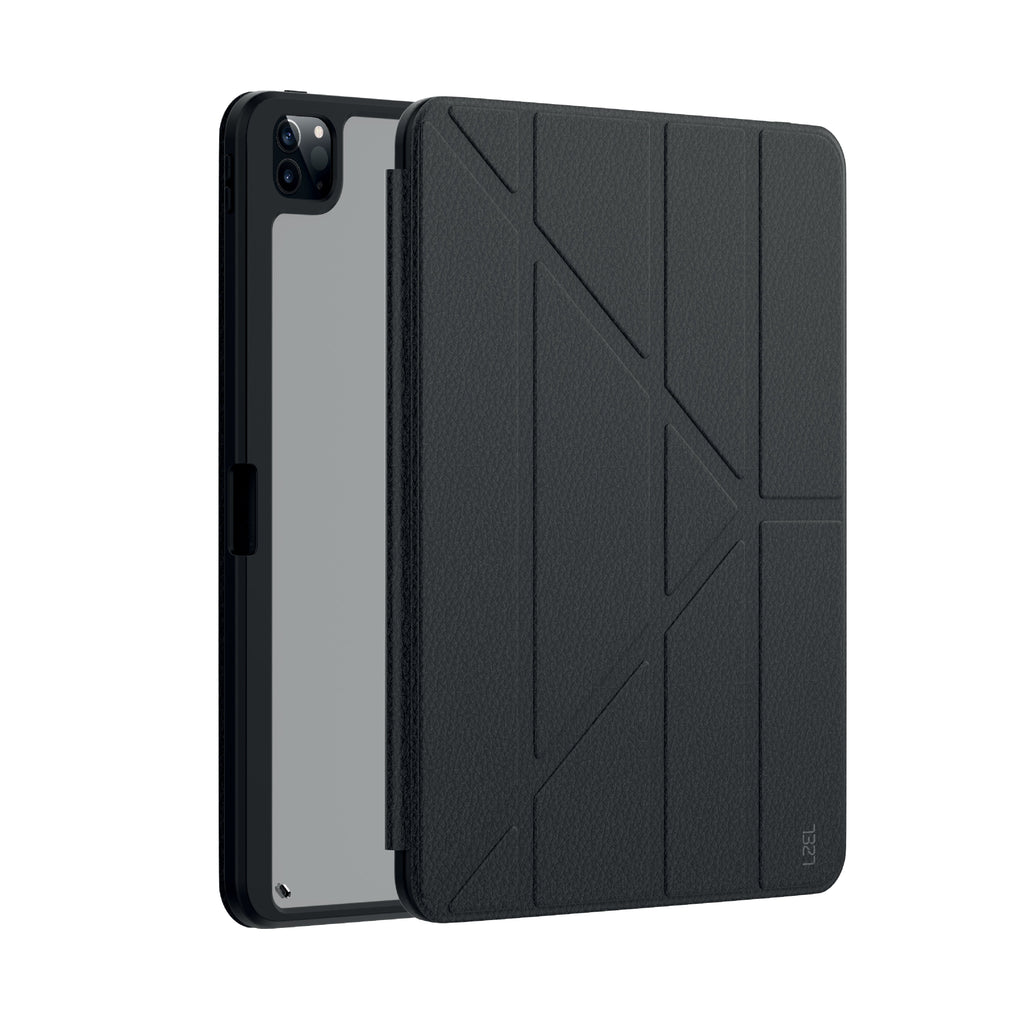 LZEL iPad Pro 13" Leather Smart Imperium Folio Series Case | Black