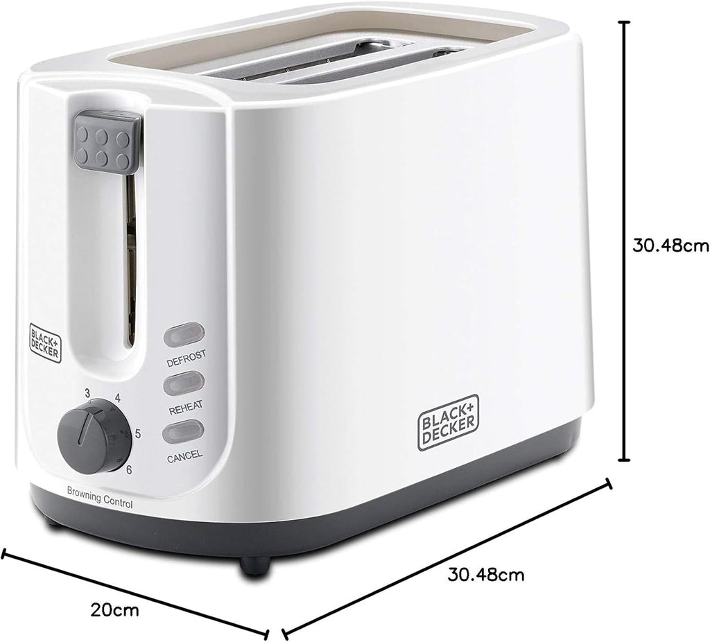 Black & Decker 750W 2-Slice Cool Touch Bread Toaster | White