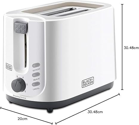 Black & Decker 750W 2-Slice Cool Touch Bread Toaster | White