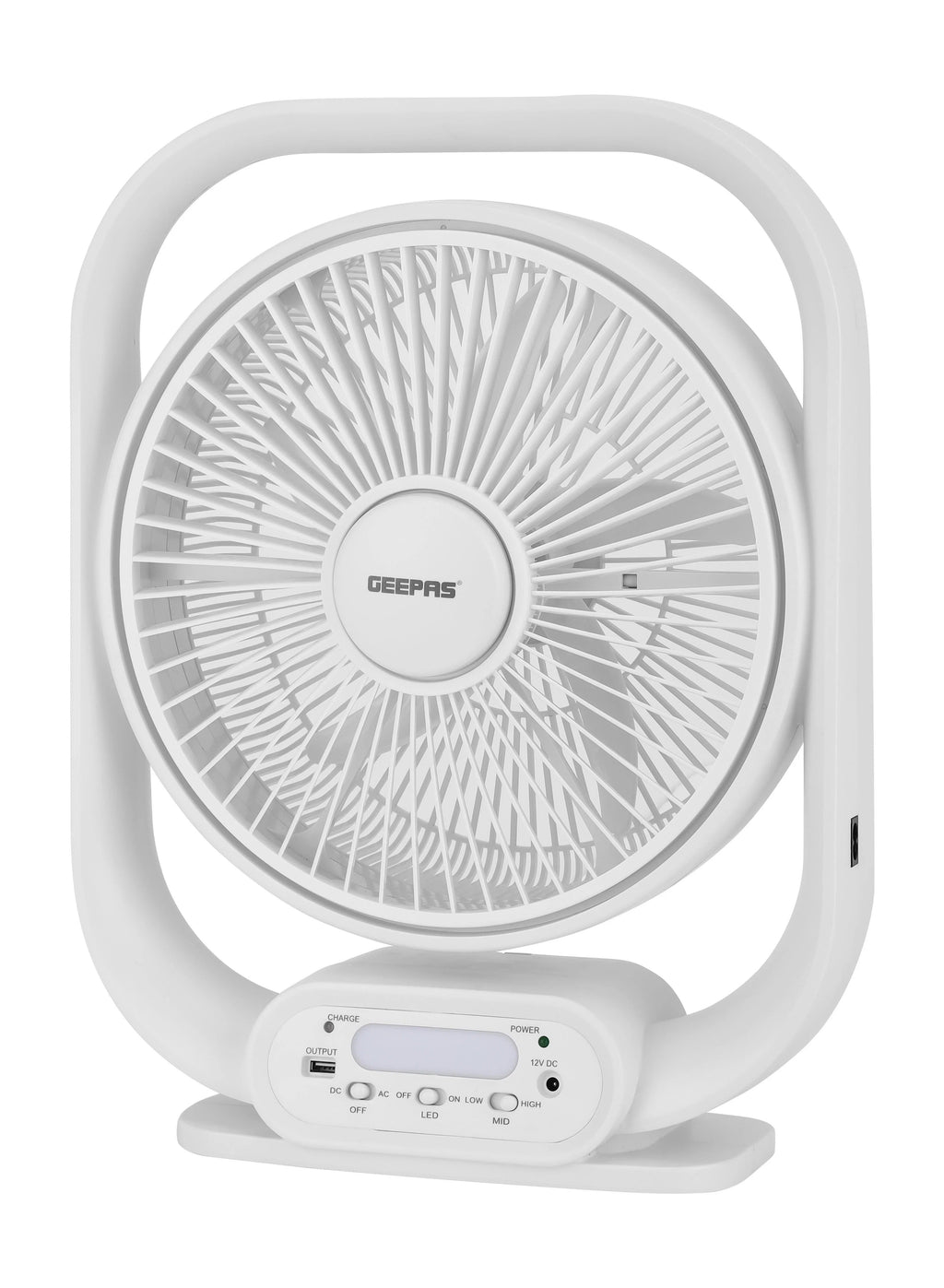 GEEPAS 12-Inch Rechargeable Table Fan with 5 Blades
