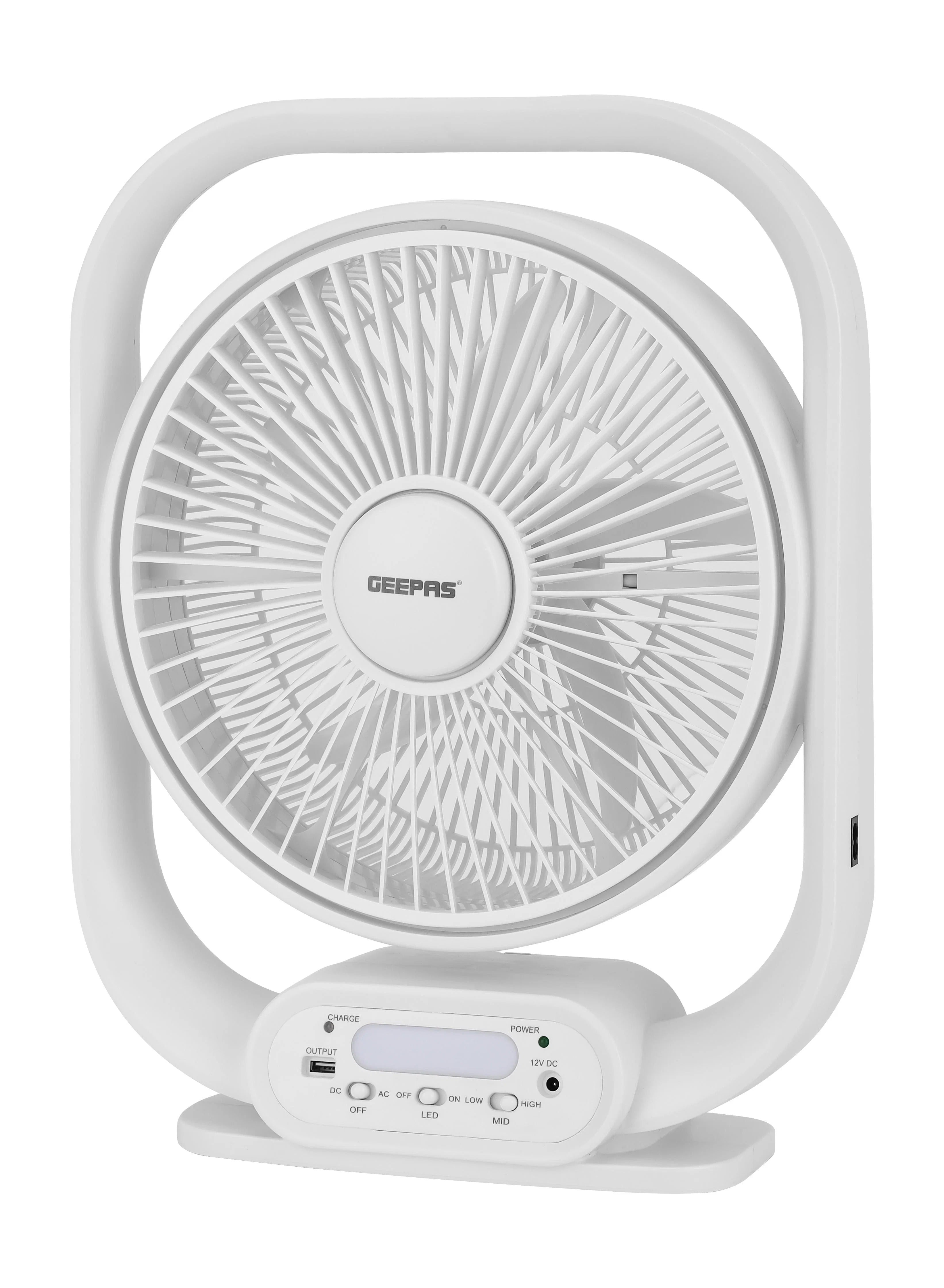 GEEPAS 12-Inch Rechargeable Table Fan with 5 Blades
