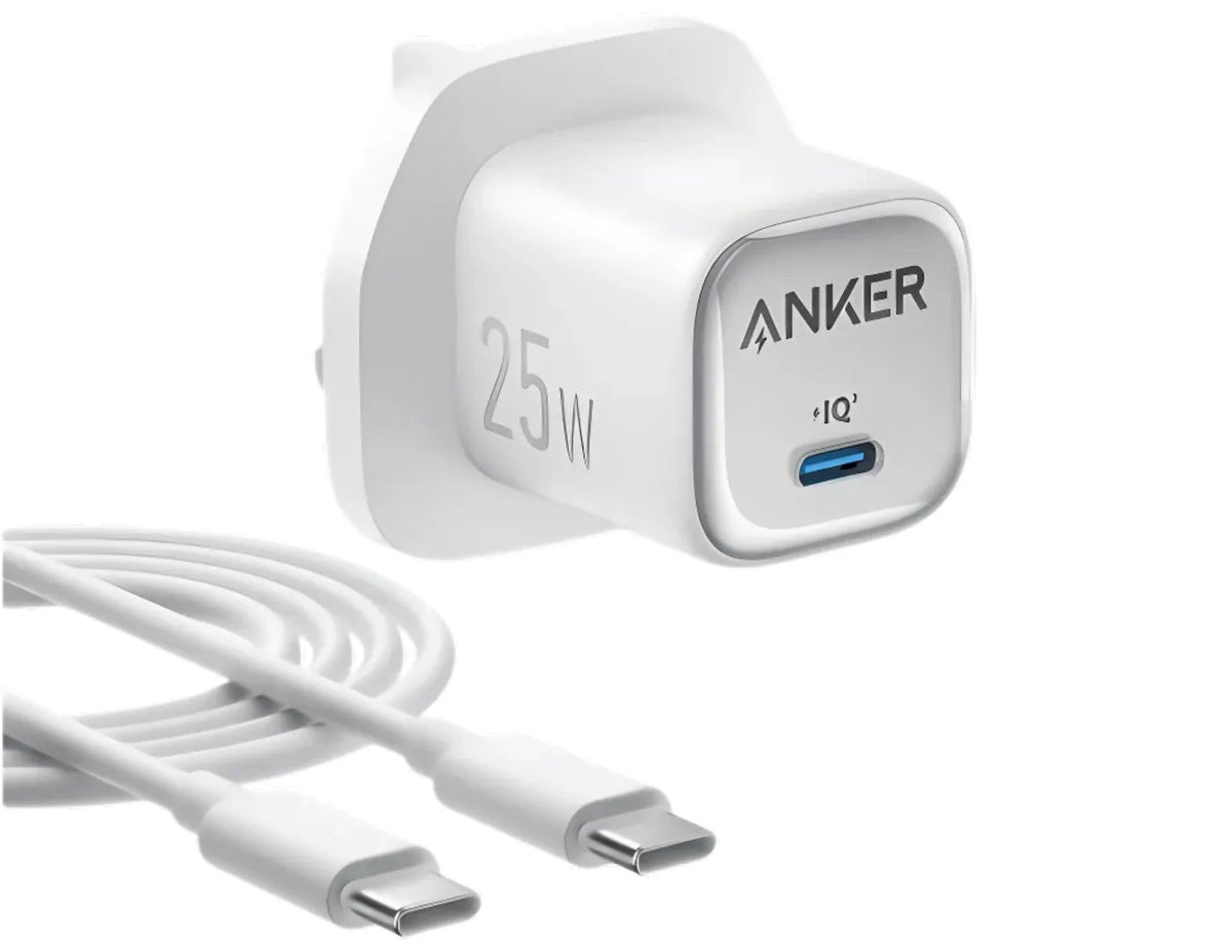 Anker 25W Compact Charger with USB-C Cable | White