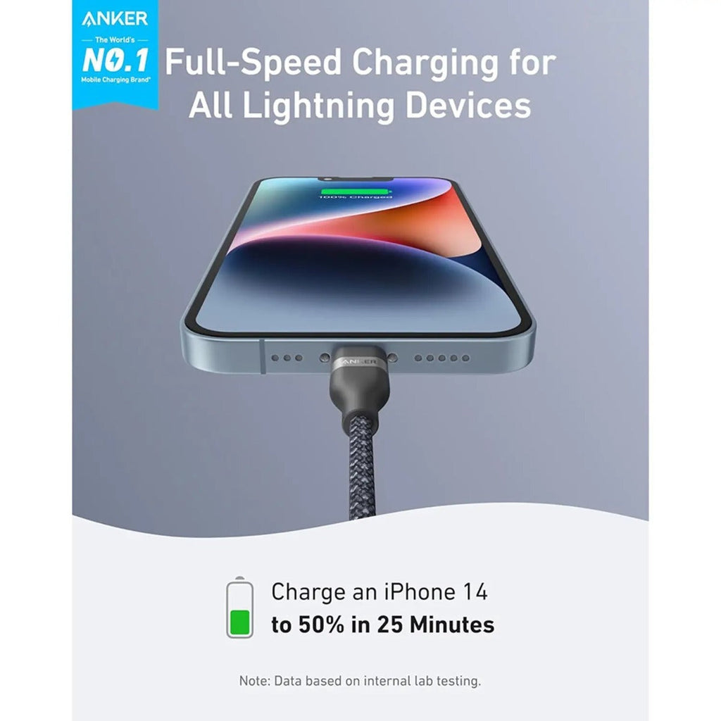 Anker USB-C to Lightning Cable 3ft (0.9m) – Braided Durable Design | Black