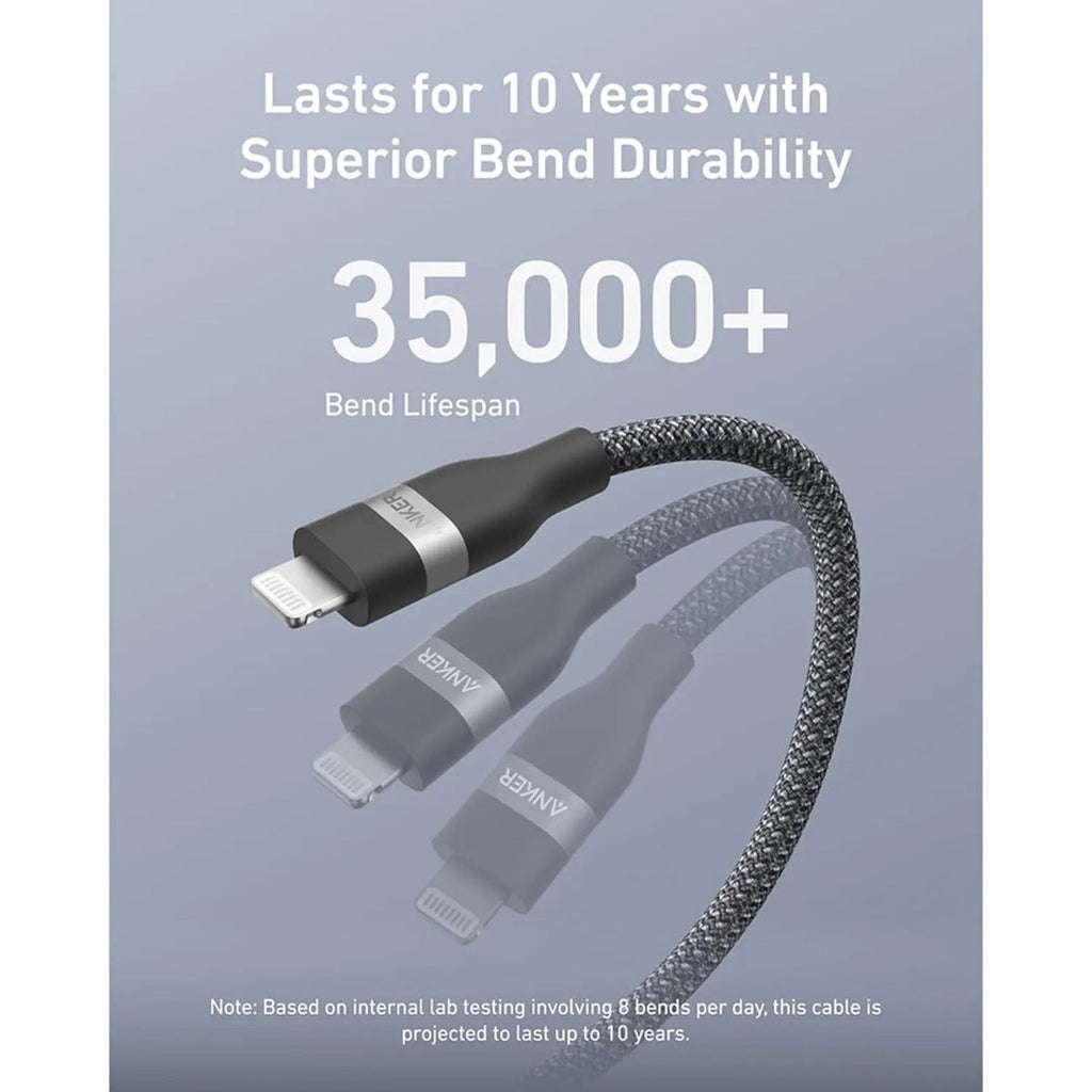 Anker USB-C to Lightning Cable 3ft (0.9m) – Braided Durable Design | Black