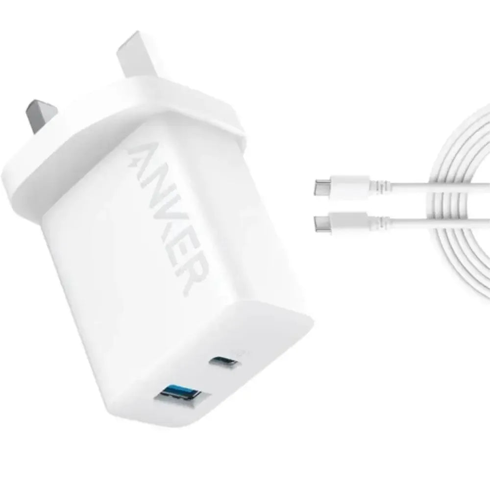 Anker Dual-Port Fast Charger 20W with USB-C Cable | White