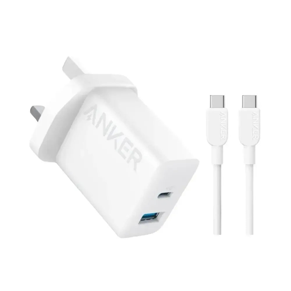 Anker Dual-Port Fast Charger 20W with USB-C Cable | White