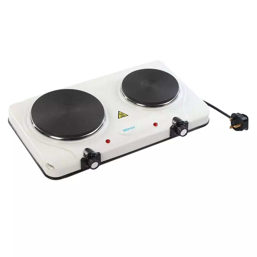 Wansa 2500W Double Hot Plate | Black & Silver