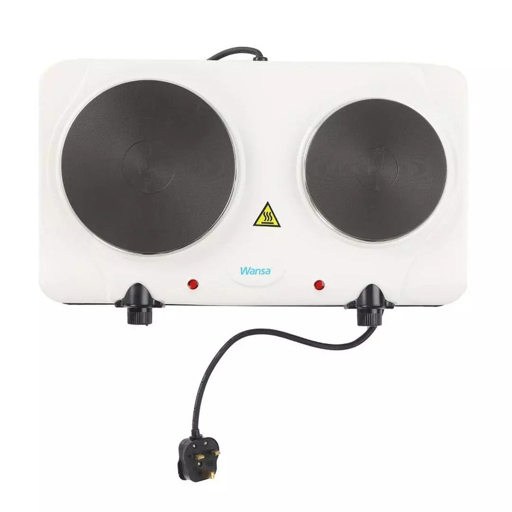 Wansa 2500W Double Hot Plate | Black & Silver