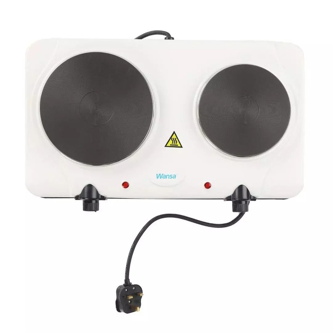 Wansa 2500W Double Hot Plate | Black & Silver