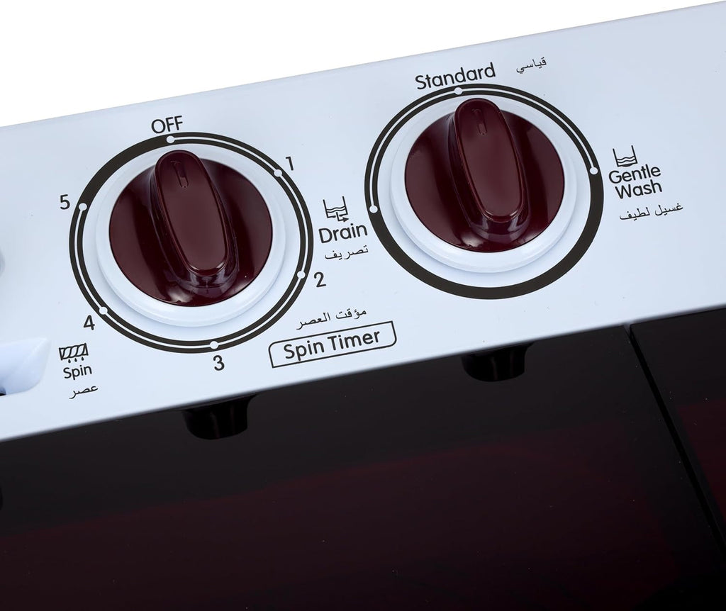 Geepas 7.0 KG Twin Tub Semi-Automatic Washing Machine – Full Knob Control, Top Load