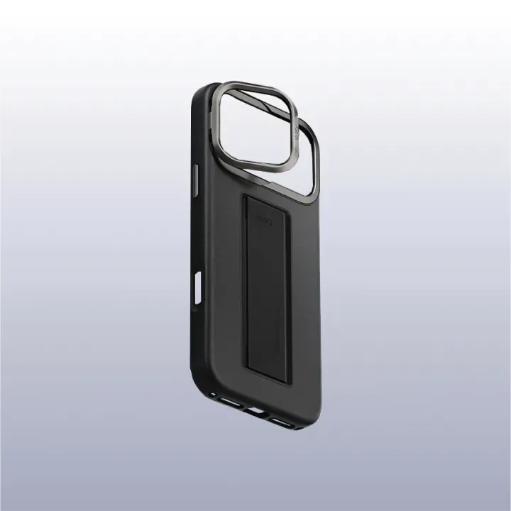 UNIQ Hybrid Heldro Pro MagClick Case with Camera Stand for iPhone 17 Pro | Dallas Black