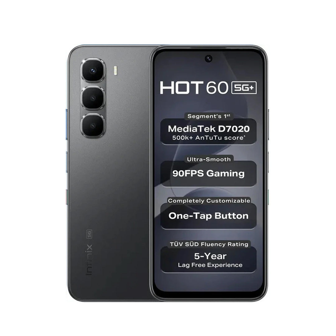 Infinix Hot 60 5G - 6GB RAM - 128GB Storage  Bundle Offer | Sleek Black