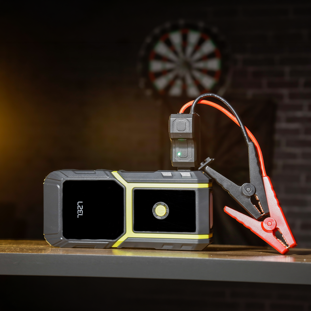 LZEL EnergizeIgnite - 12,000mAh Car Jump Starter with LED Flashlight | Gray/Yellow